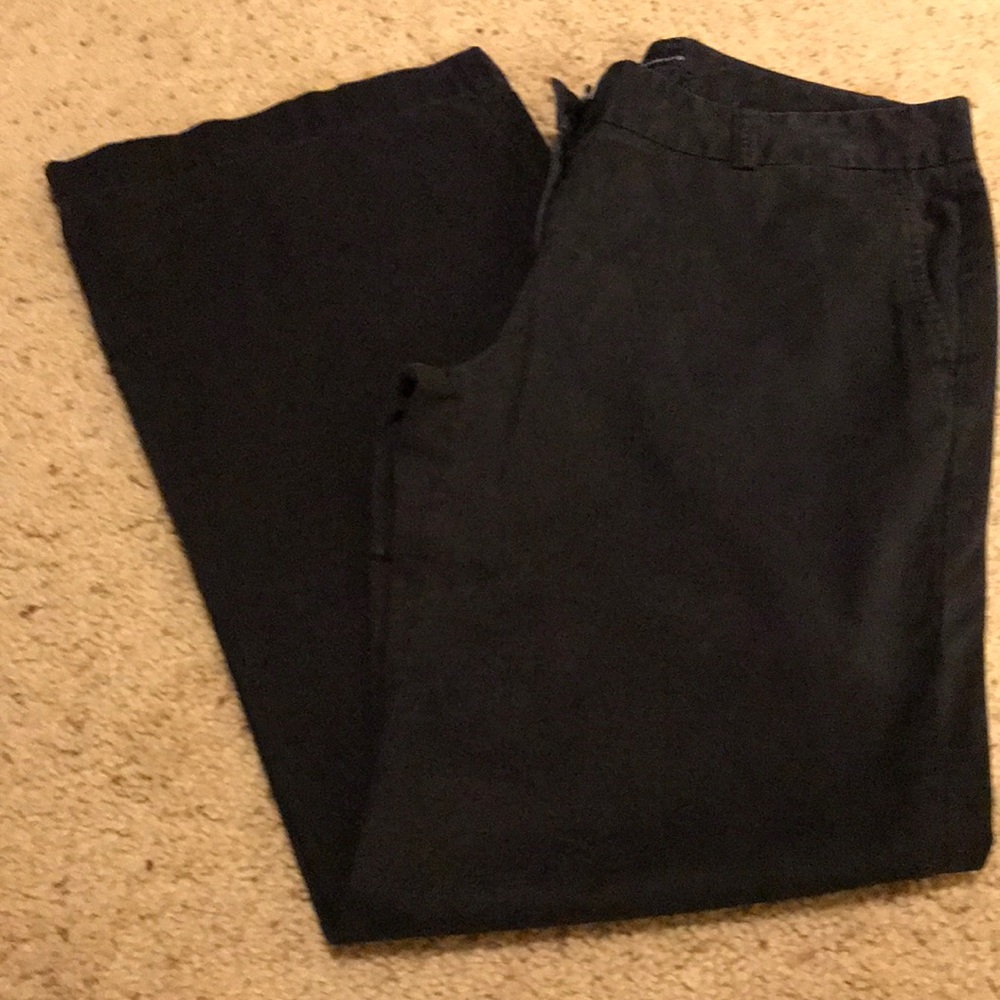 Black wide leg lands ends trousers